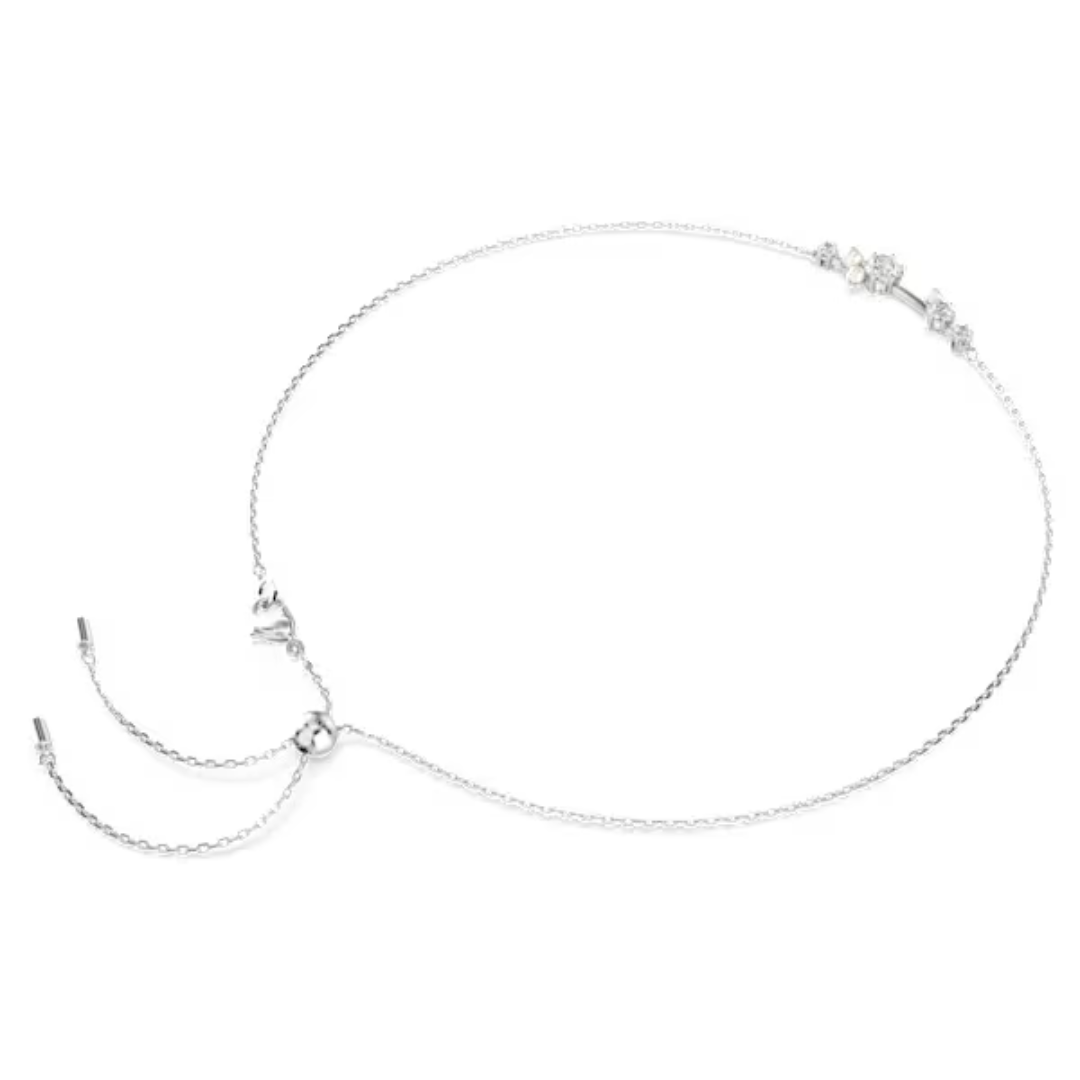 Swarovski Constella Bar Necklace - White/Rhodium