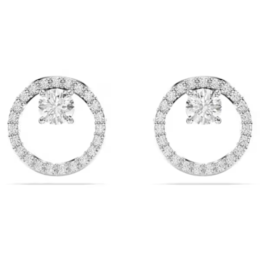 Swarovski Constella Stud Earrings - White/Rhodium