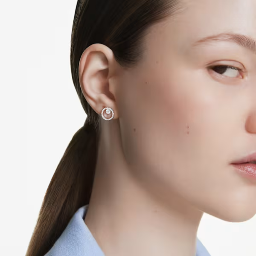 Swarovski Constella Stud Earrings - White/Rhodium