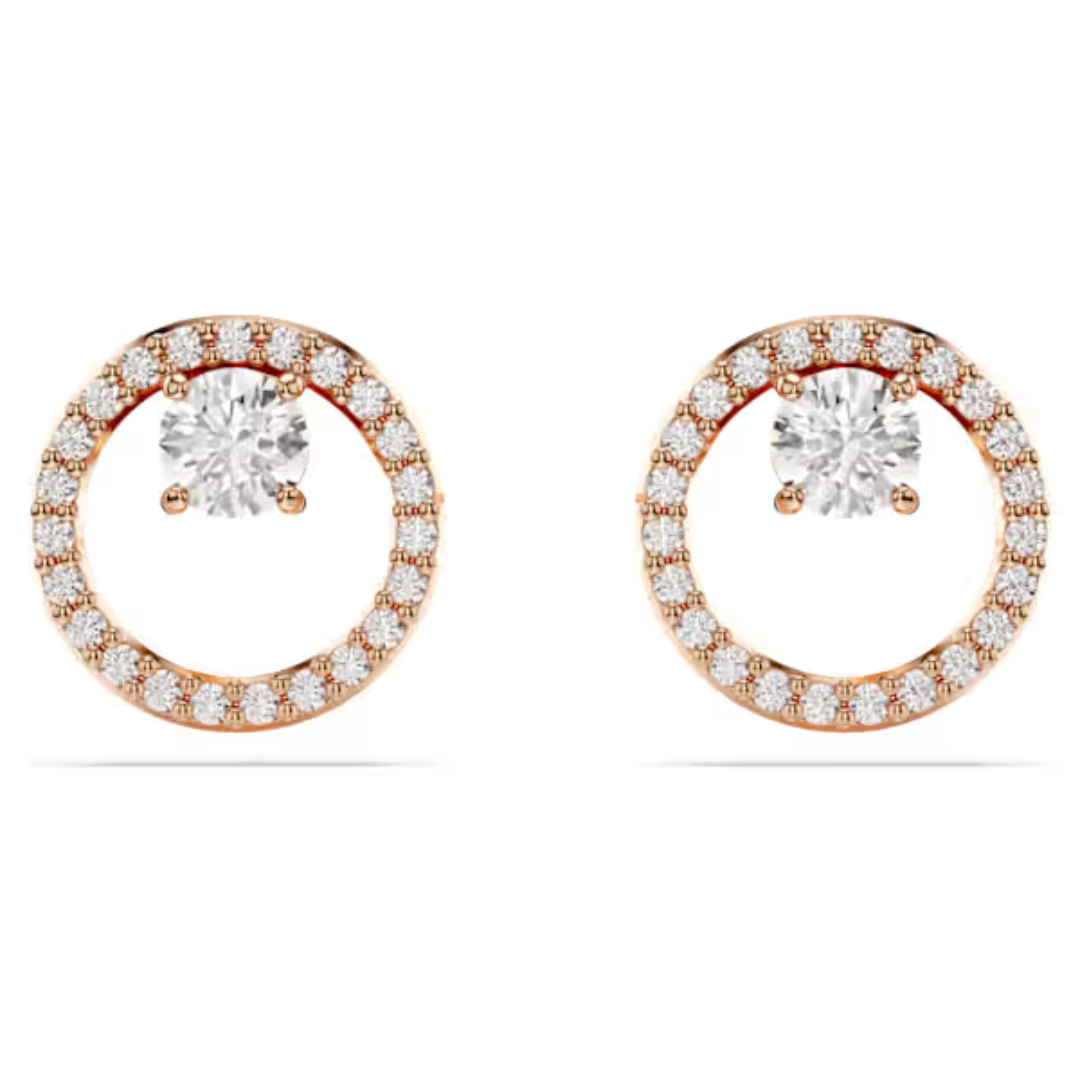 Swarovski Constella Stud Earrings - White/Rose Gold