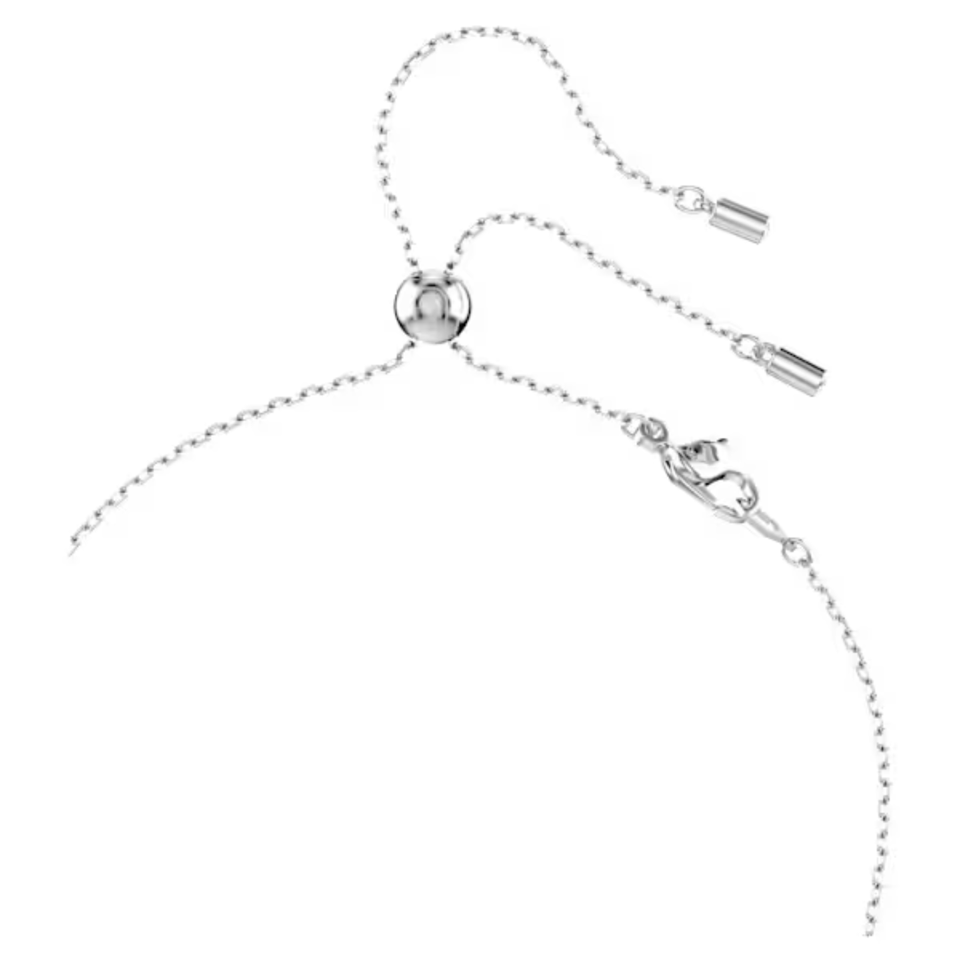 Swarovski Constella Y Necklace - White Crystal/Pearl/Rhodium