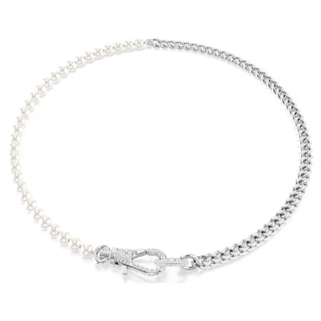 Swarovski Dextera Crystal & Pearl Necklace - Rhodium