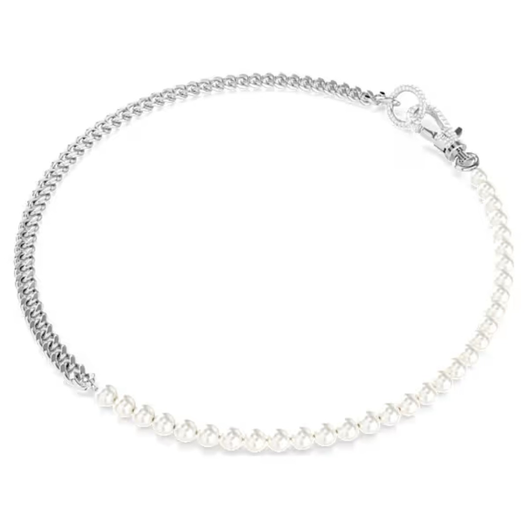 Swarovski Dextera Crystal & Pearl Necklace - Rhodium