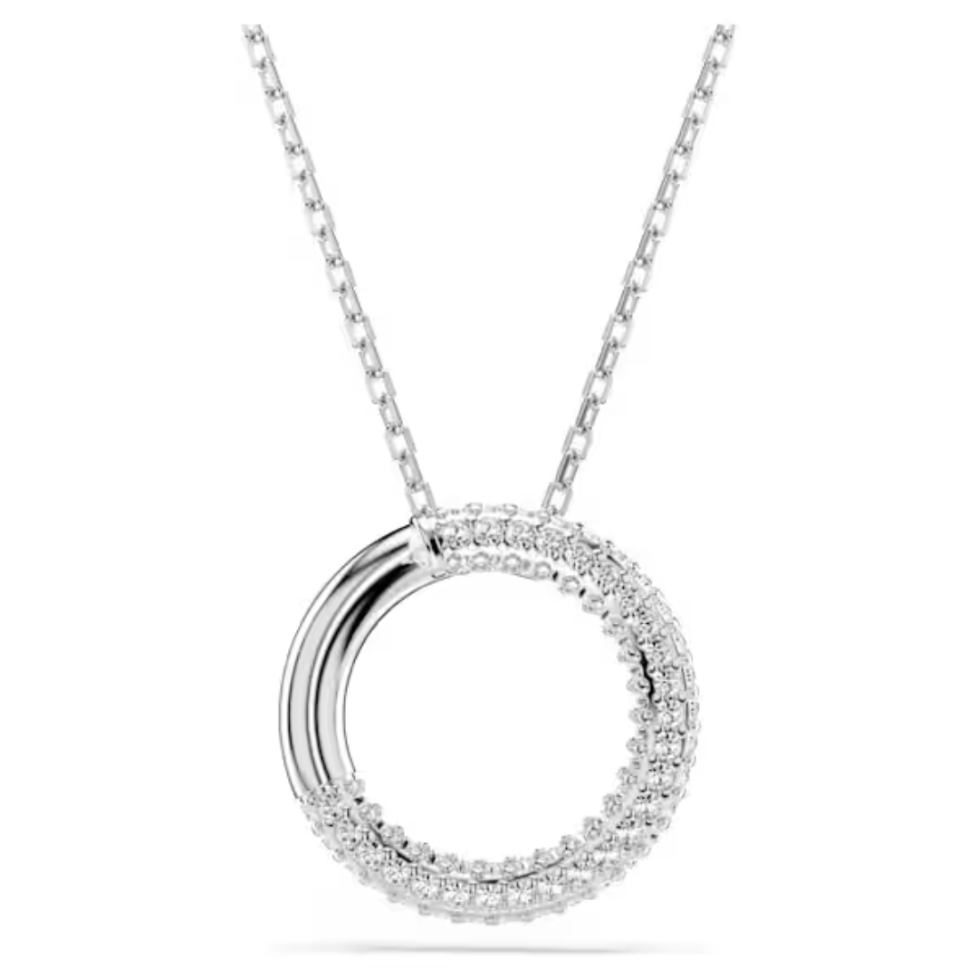 Swarovski Dextera Pave Pendant - White/Rhodium