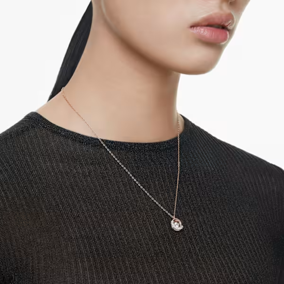 Swarovski Dextera Pendant Necklace - White/Rose Gold