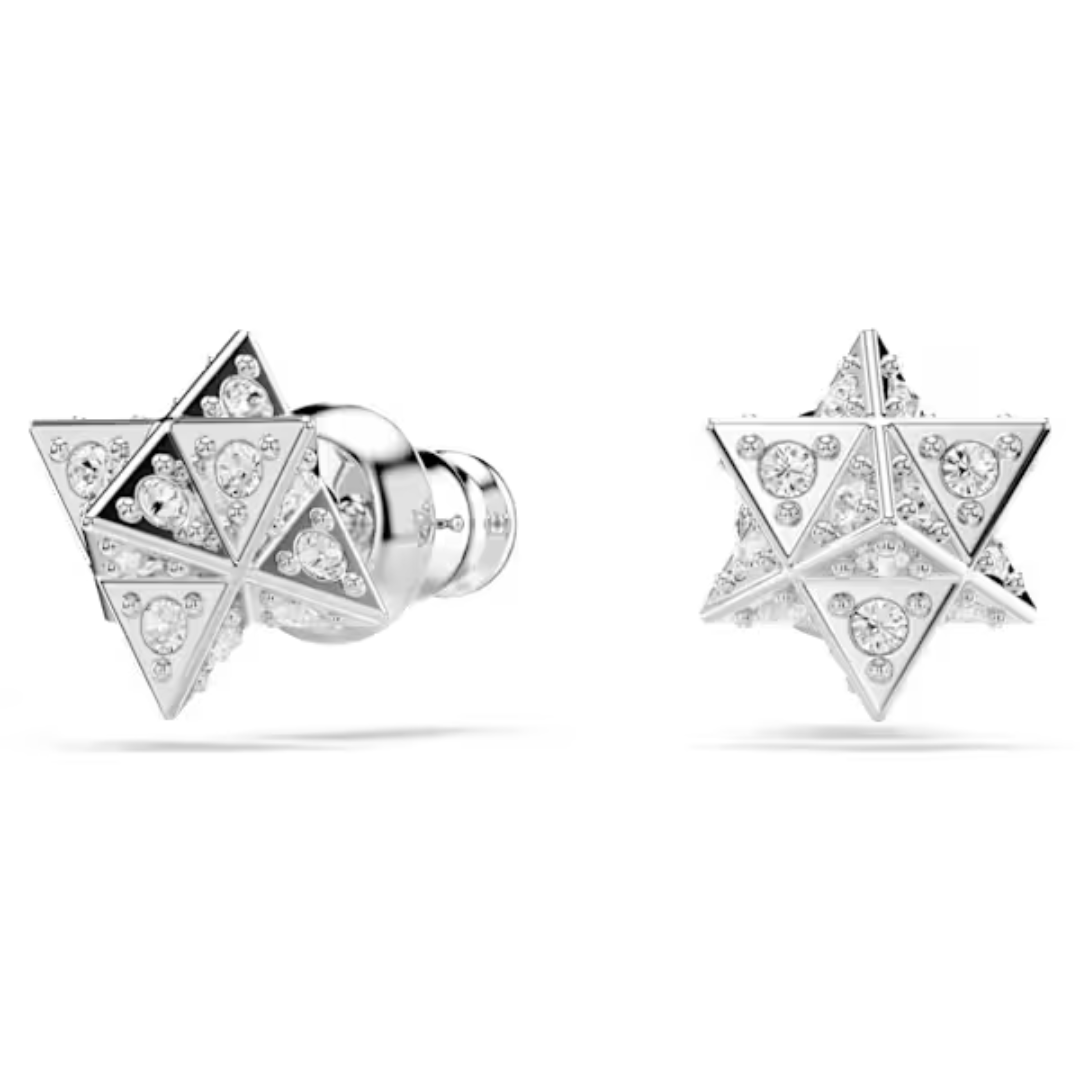 Swarovski Dextera Star Stud Earrings - White/Rhodium