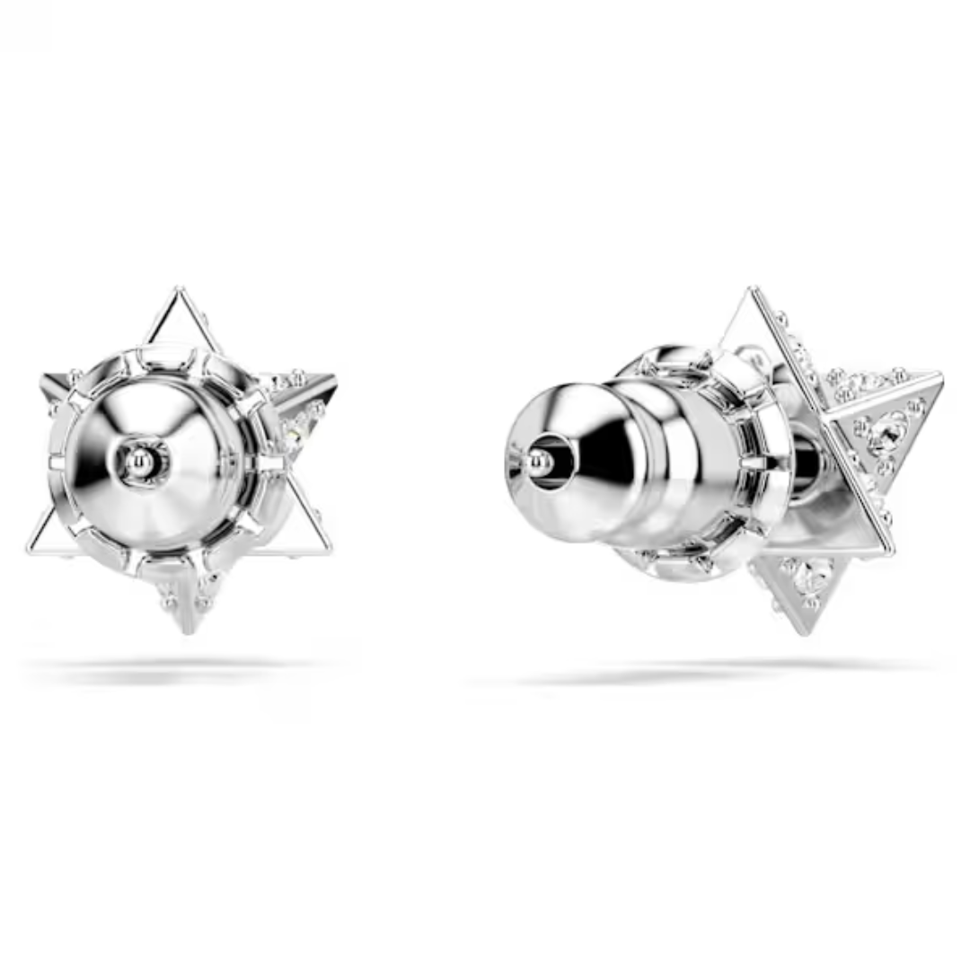 Swarovski Dextera Star Stud Earrings - White/Rhodium