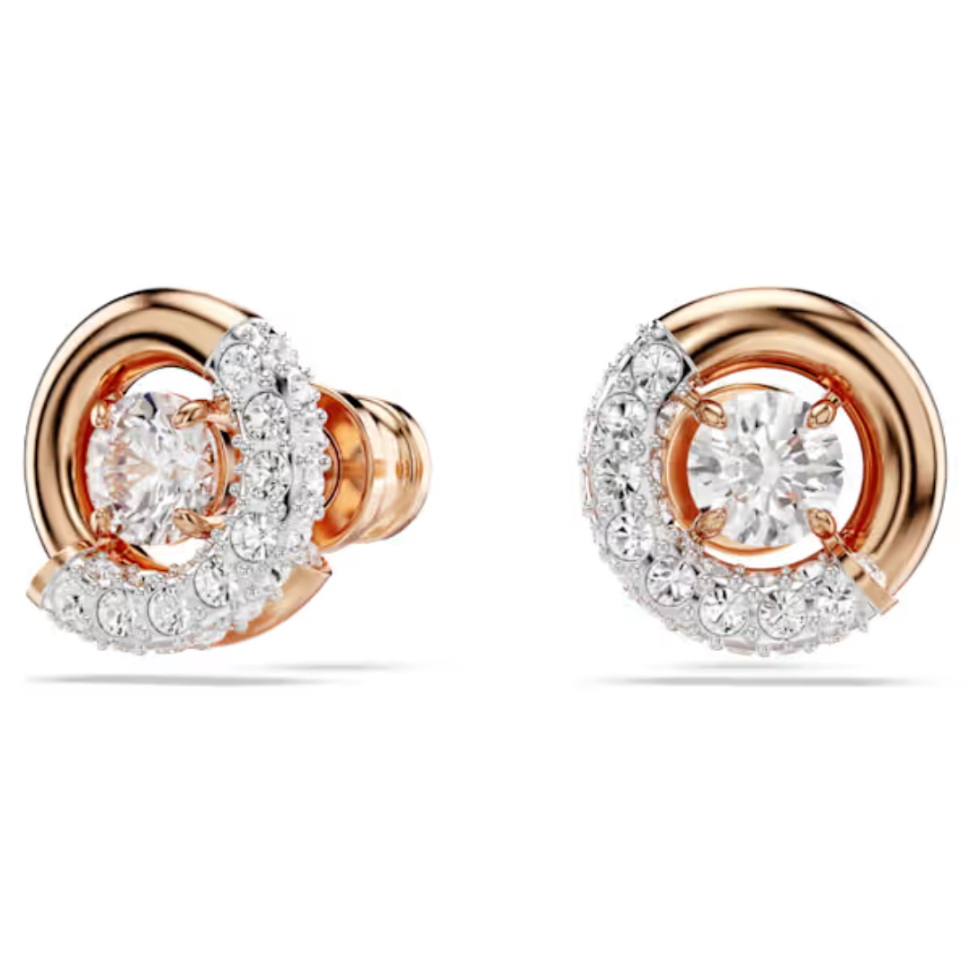 Swarovski Dextera Stud Earrings - White/Rose Gold