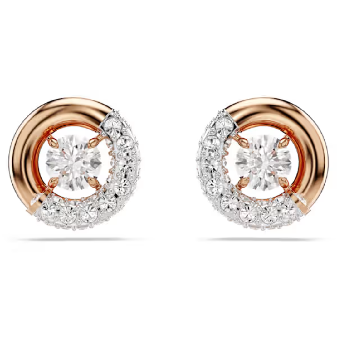 Swarovski Dextera Stud Earrings - White/Rose Gold