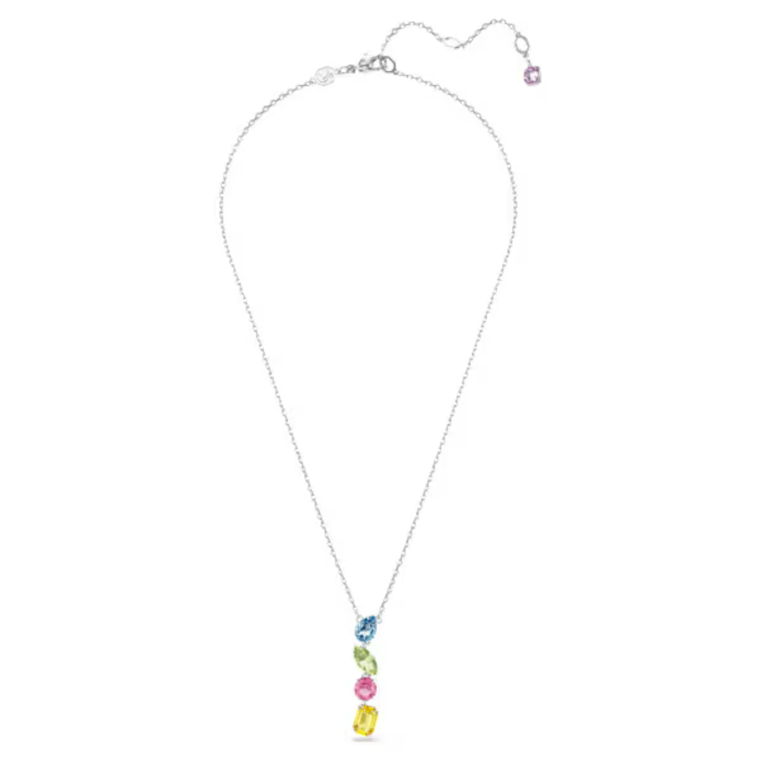 Swarovski Gema Y Pendant - Multicolor/Rhodium