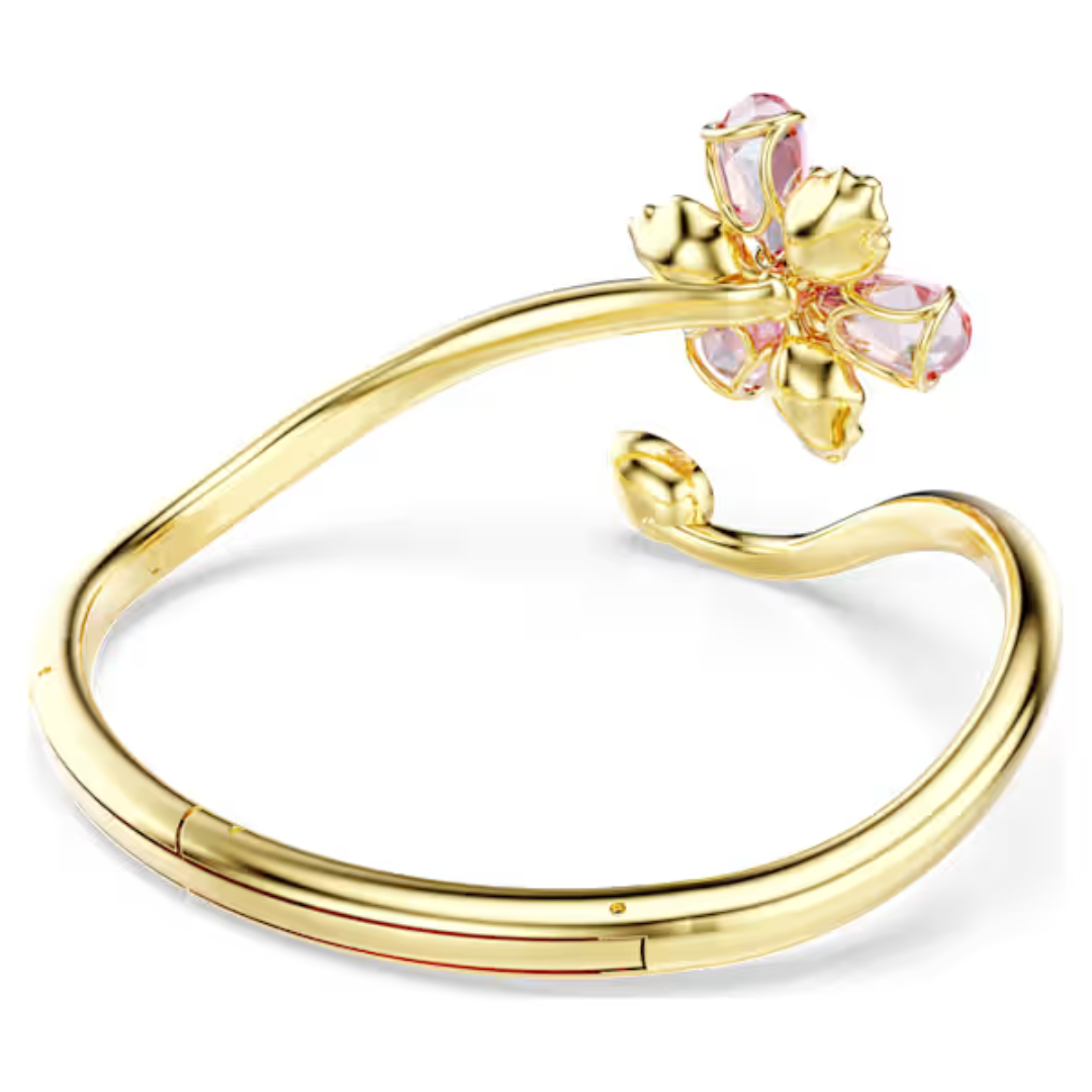 Swarovski Idyllia Open Bangle Flower Bracelet - Multicolor/Gold - Medium