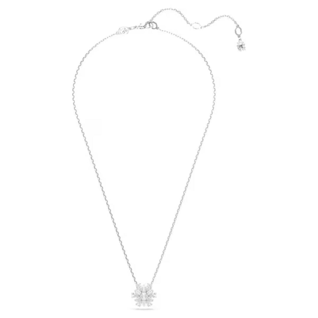 Swarovski Idyllia Snowflake Pendant Necklace - White/Rhodium