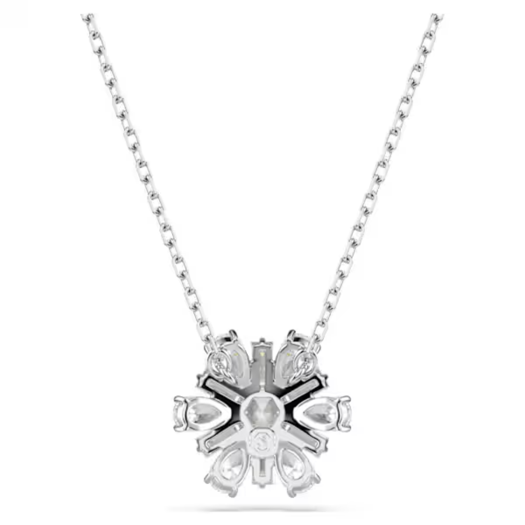 Swarovski Idyllia Snowflake Pendant Necklace - White/Rhodium