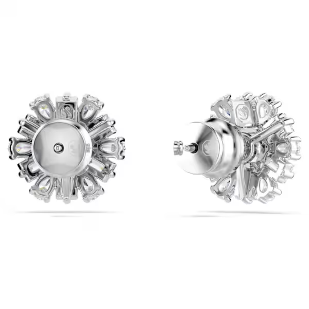 Swarovski Idyllia Snowflake Stud Earrings - White/Rhodium