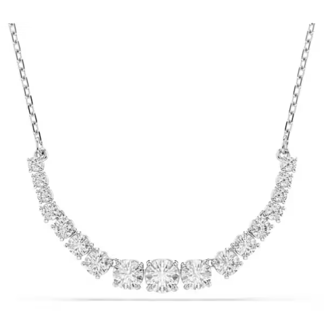 Swarovski Matrix Gradient Necklace - White/Rhodium