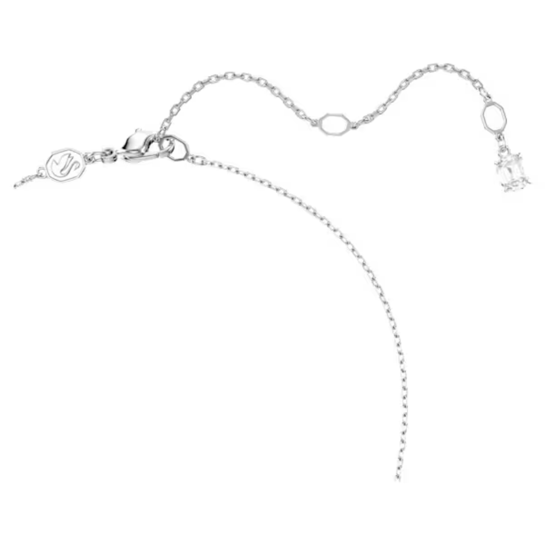 Swarovski Matrix Gradient Necklace - White/Rhodium