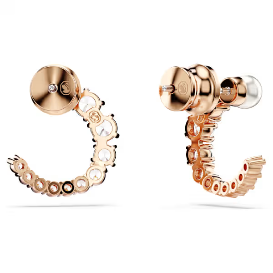 Swarovski Matrix Hoop Earrings - Crystal/Pearl/Rose Gold