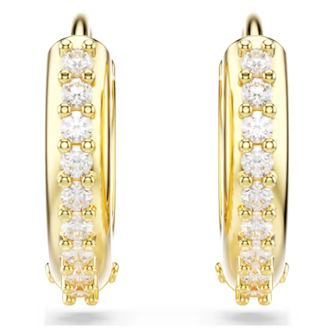 Swarovski Matrix Hoop Earrings - Gold/White