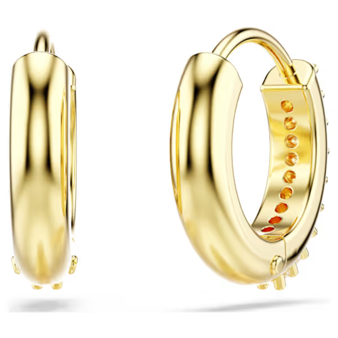 Swarovski Matrix Hoop Earrings - Gold/White