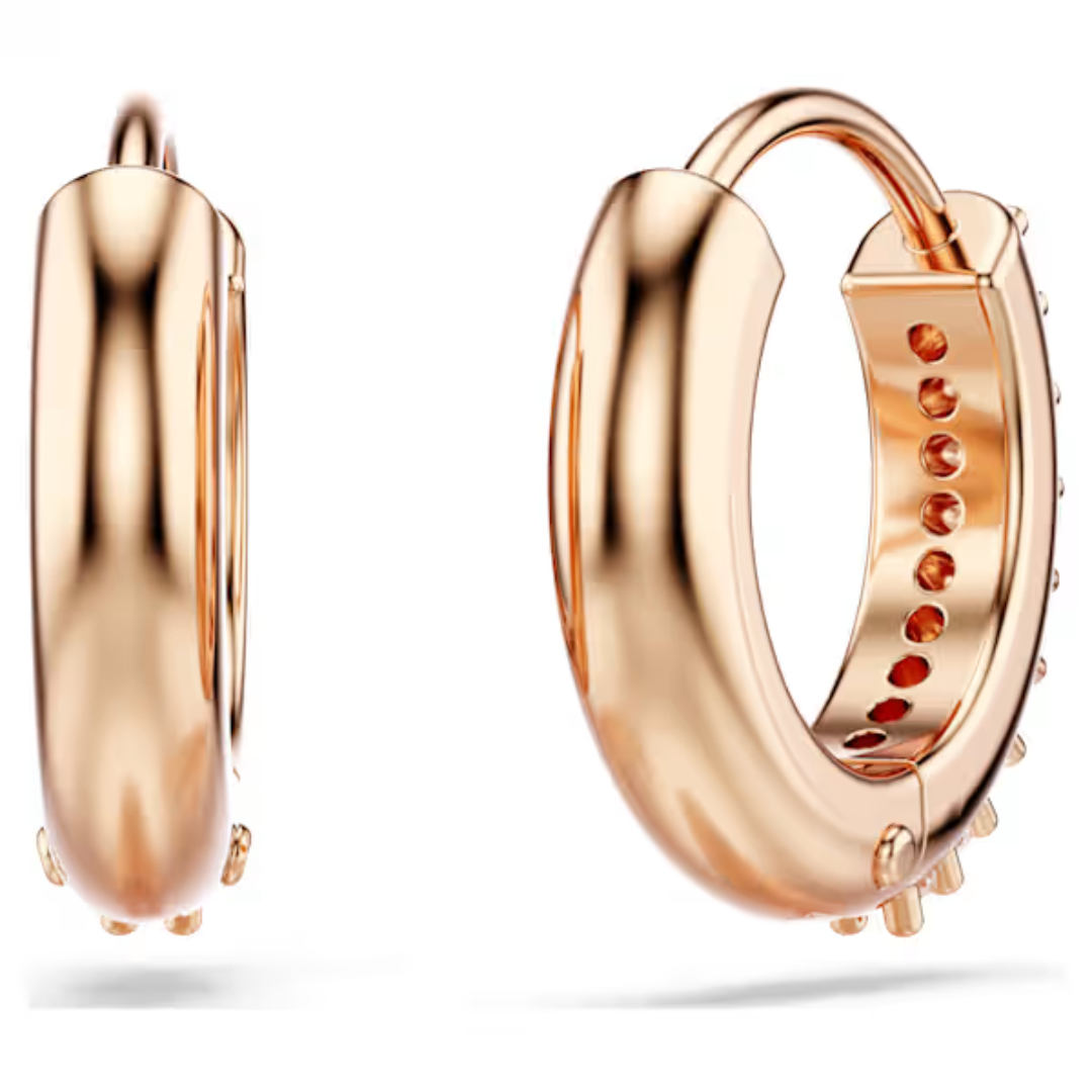 Swarovski Matrix Hoop Earrings - White/Rose Gold