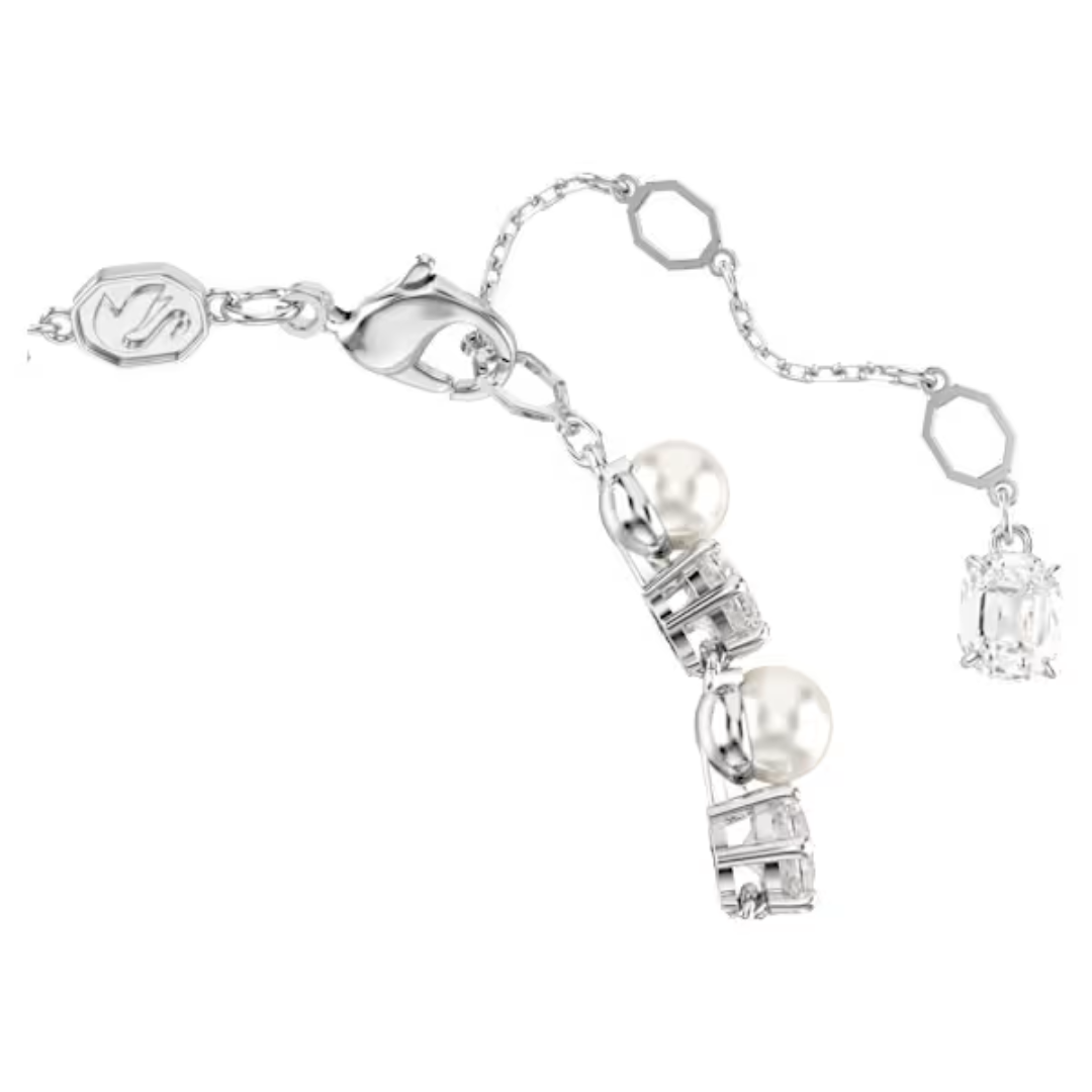 Swarovski Matrix Tennis Bracelet - Pearl/Crystal/Rhodium