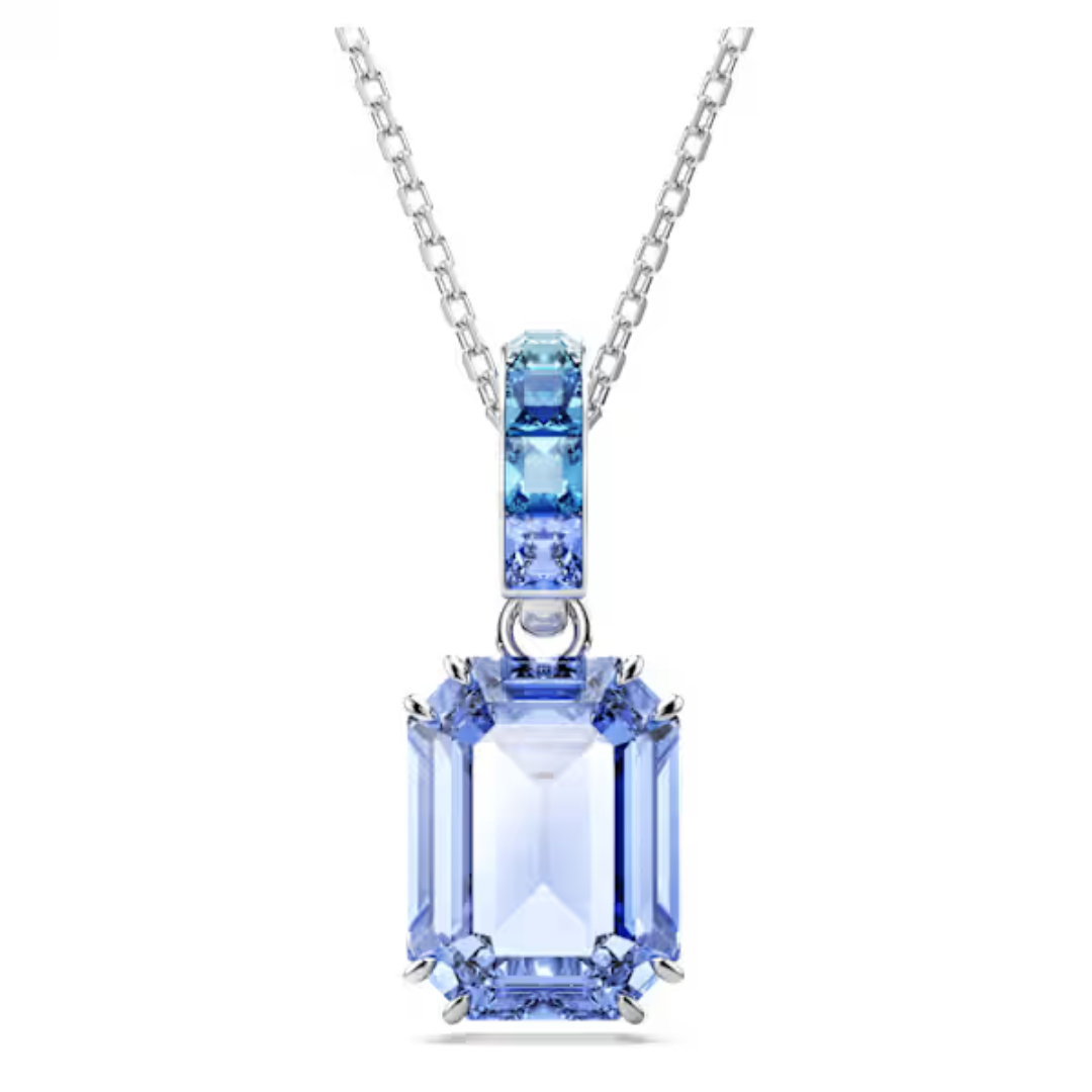 Swarovski Mellenia Long Pendant - Blue/Rhodium