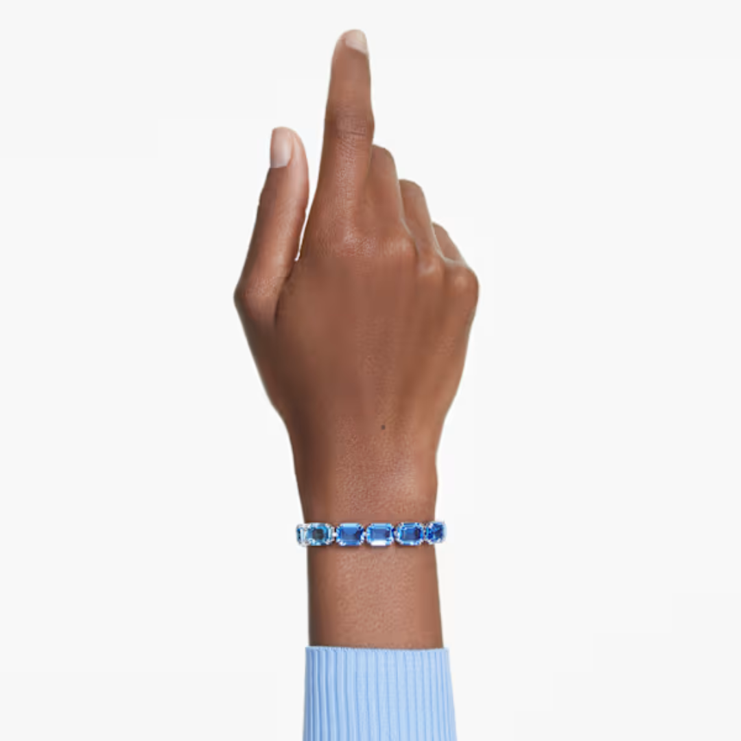 Swarovski Mellenia Tennis Bracelet - Blue/Rhodium