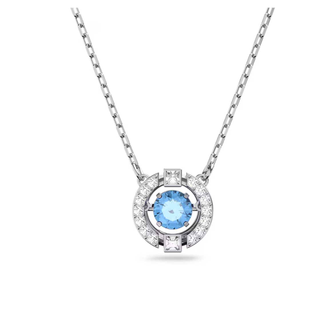 Swarovski Sparkling Dance Necklace- Silver/Blue