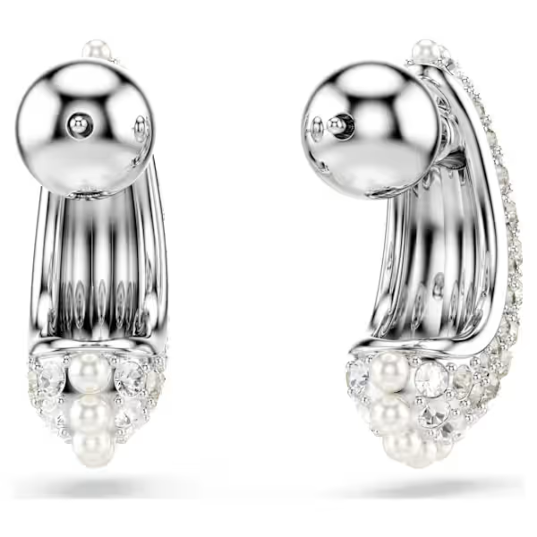 Swarovski Sublima Drop Earrings - Crystal/Pearl/Rhodium