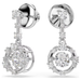  Swarovski Constella Drop Earrings Round cut, Dancing stone, White, Rhodium plated
