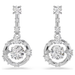  Swarovski Constella Drop Earrings Round cut, Dancing stone, White, Rhodium plated