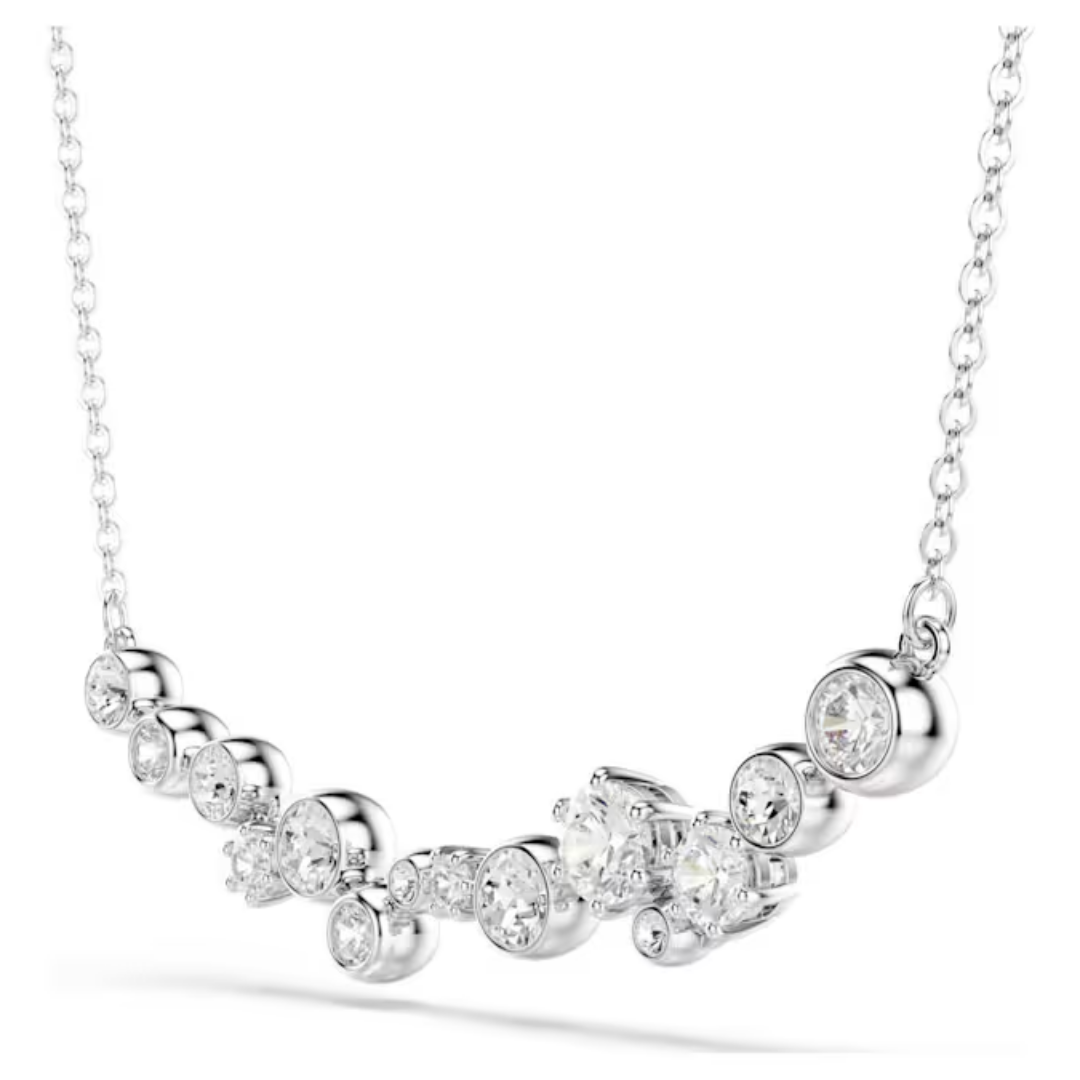 Mixed cuts, White, Rhodium plated Swarovski Constella Necklace