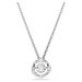 Swarovski Constella Pendant Necklace Round cut, Dancing stone, White, Rhodium plated