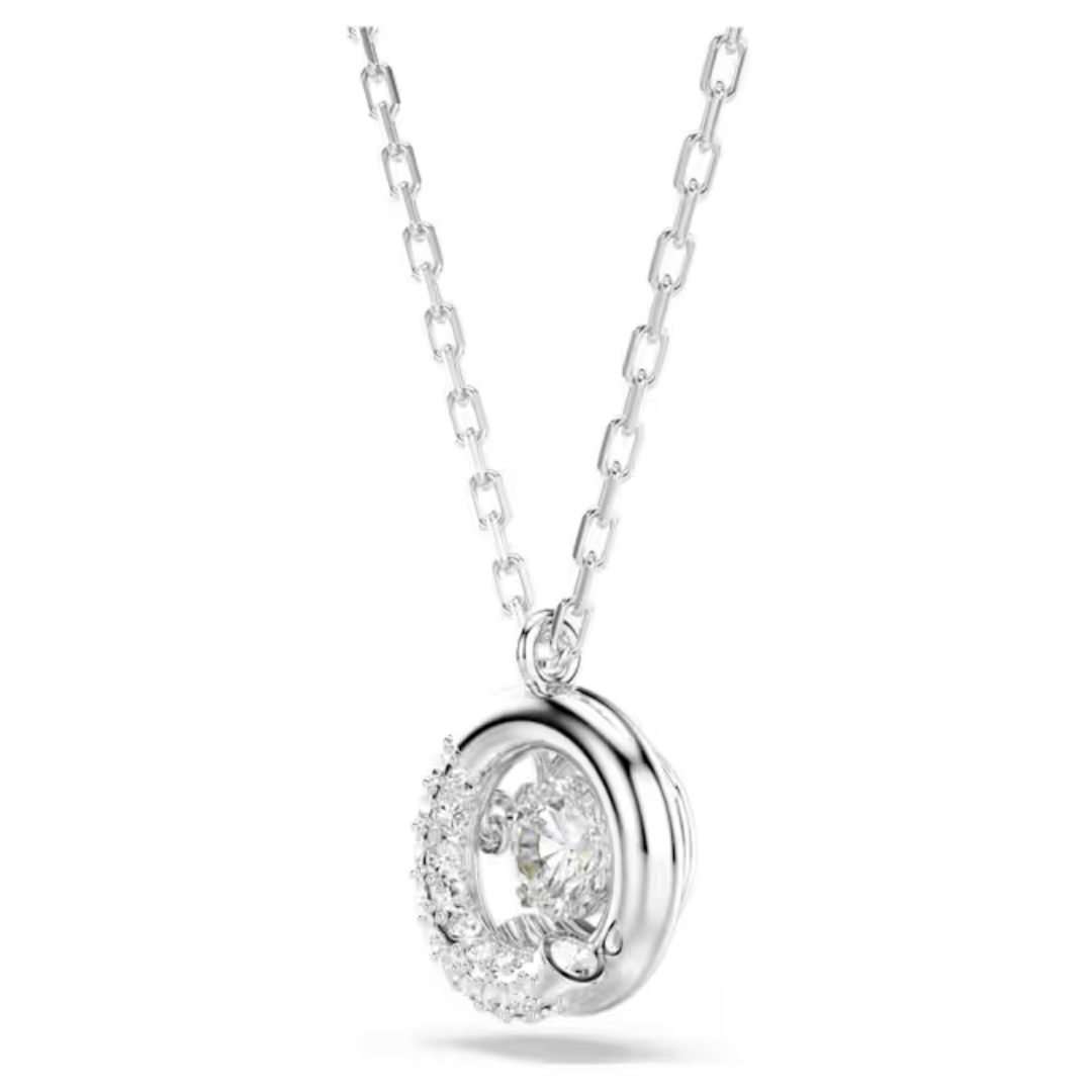 Swarovski Dextera Pendant Necklace Round cut, White, Rhodium plated