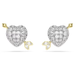 Swarovski Idyllia Stud Earrings Mixed cuts, Heart with arrow, White, Mixed metal finish