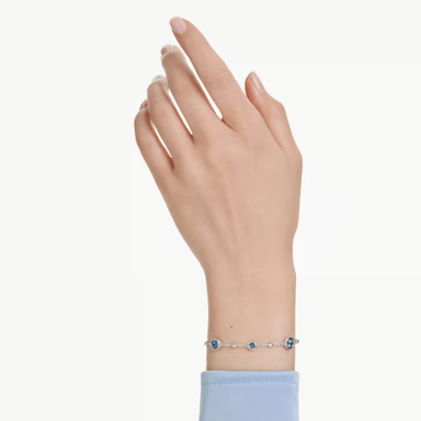 Swarovski_Imber_Bracelet Round cut, Blue, Rhodium plated