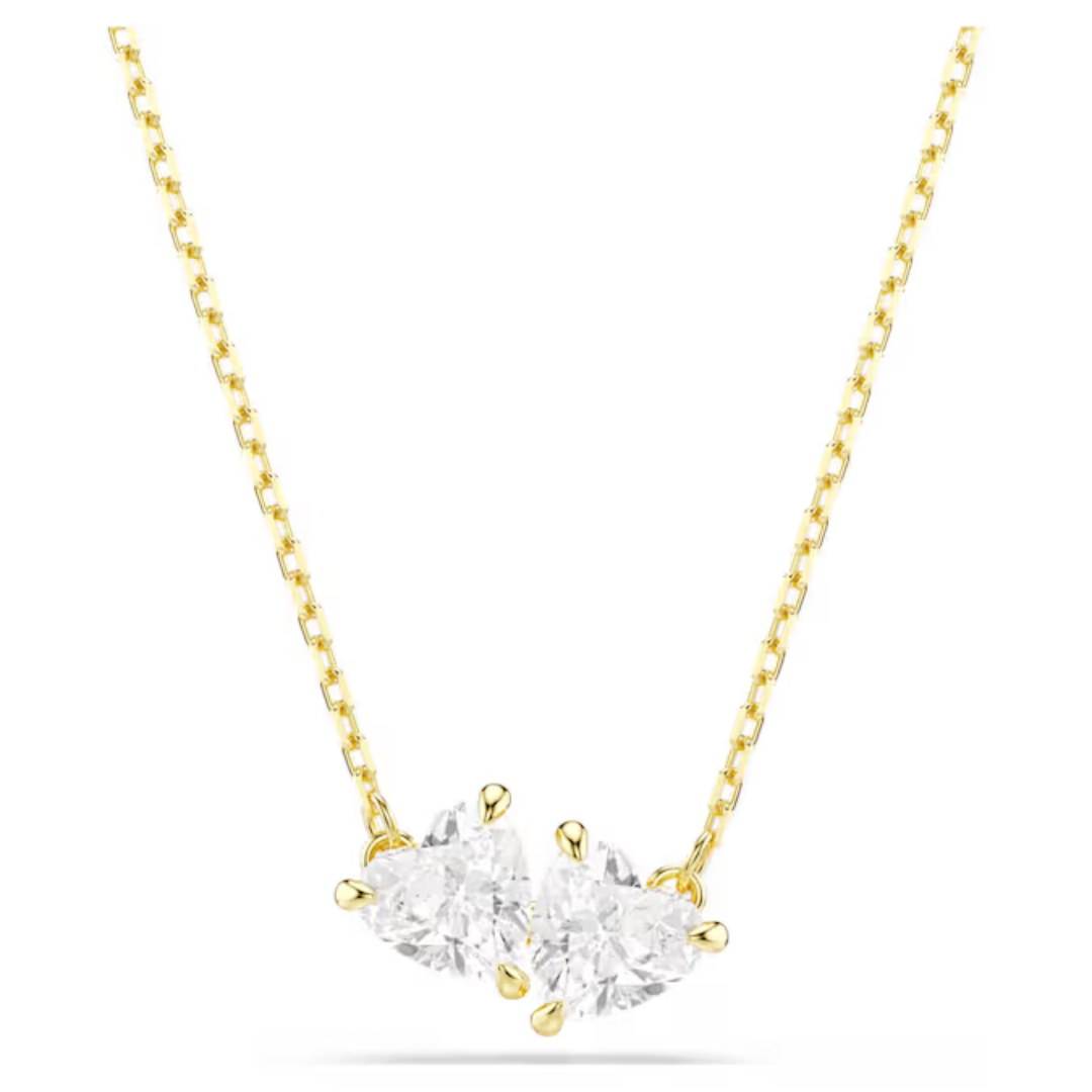 Swarovski Mesmera Necklace Heart, White, Gold-tone plated