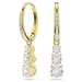 Round cut, White, Gold-tone plated Swarovski Stilla Attract Hoop Earrings