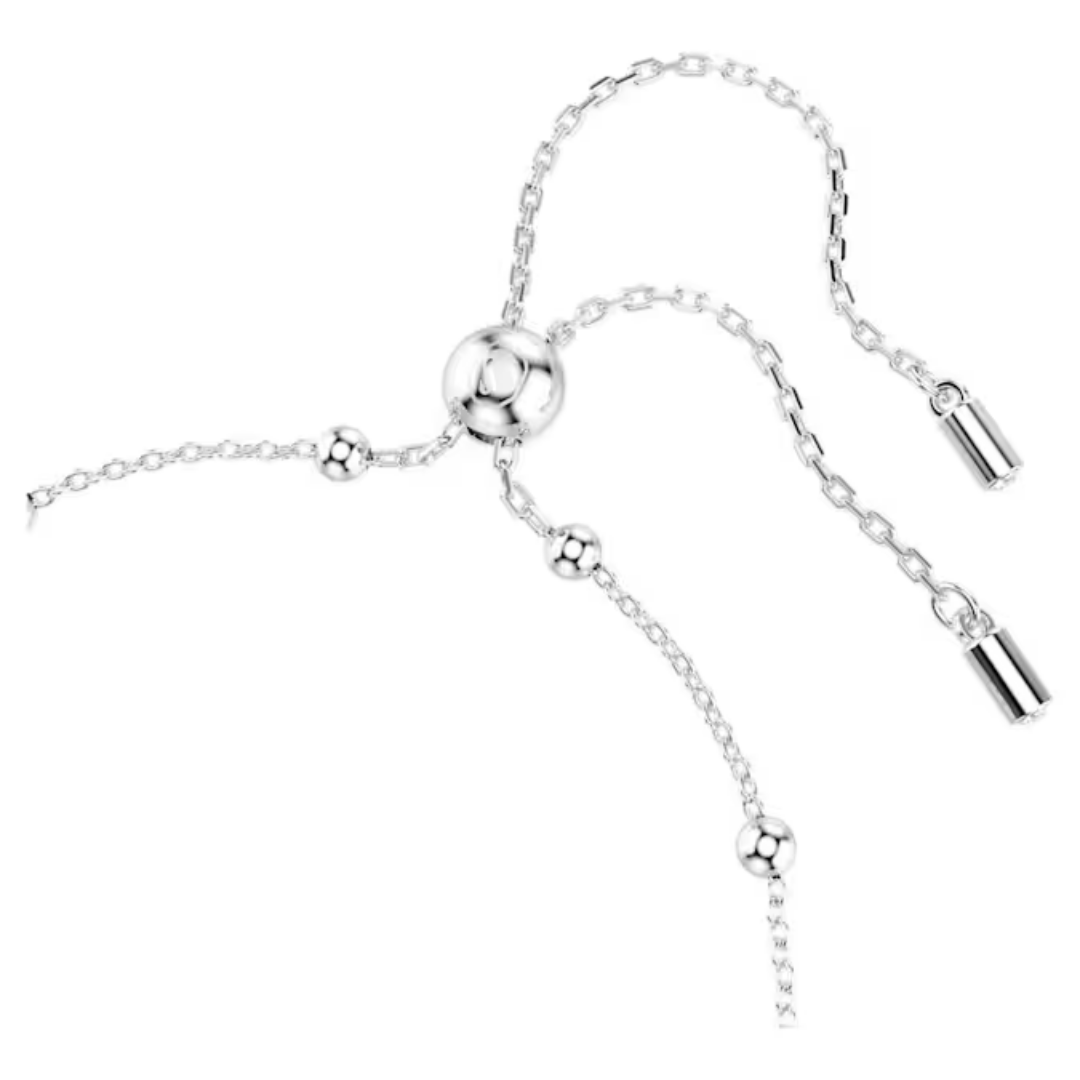 Round cut, White, Rhodium plated Swarovski Una Angelic Bracelet