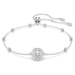 Round cut, White, Rhodium plated Swarovski Una Angelic Bracelet