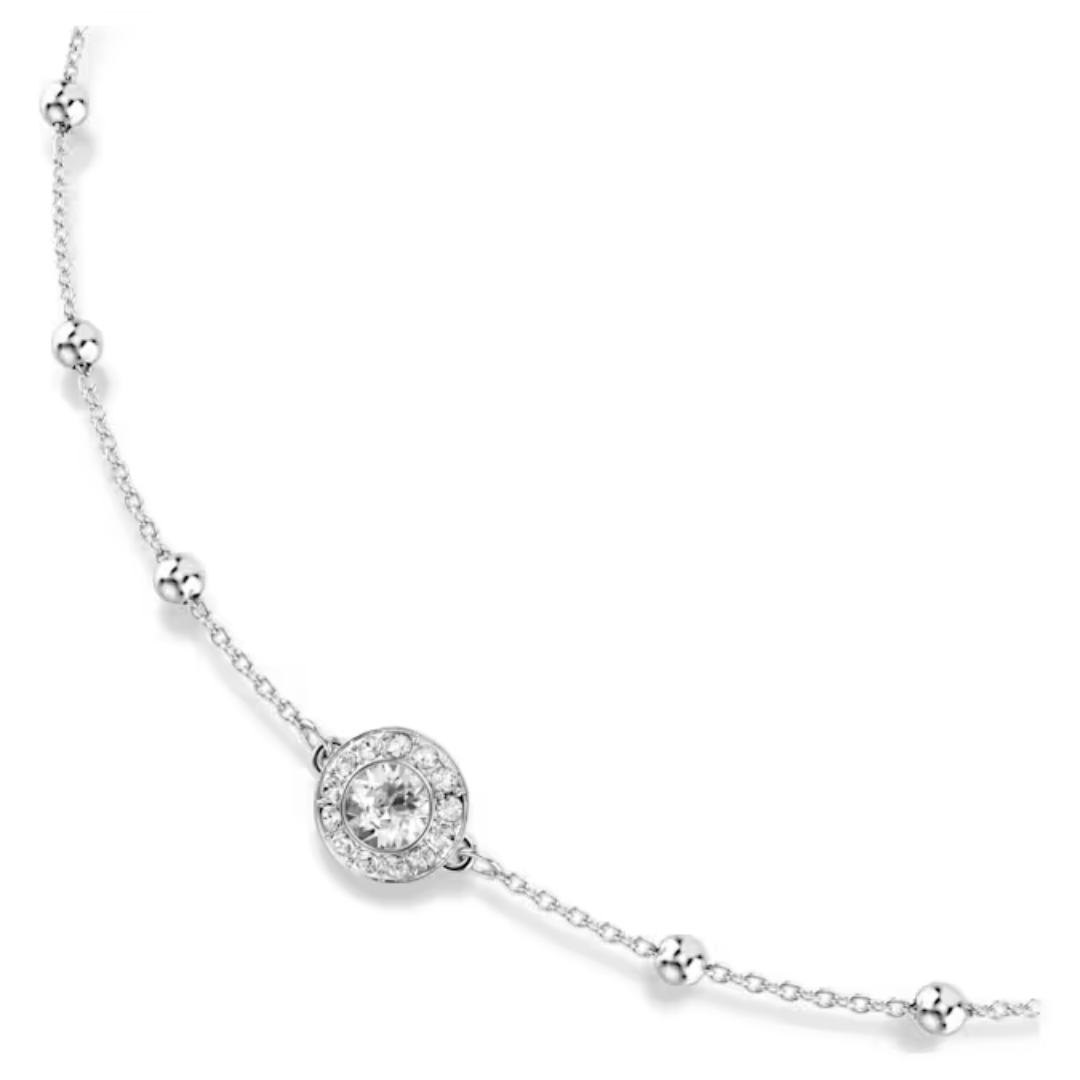 Swarovski Una Angelic Pendant Necklace  Round cut, Double sided motifs, White, Rhodium plated