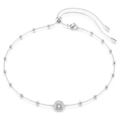 Swarovski Una Angelic Pendant Necklace  Round cut, Double sided motifs, White, Rhodium plated