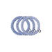 blue hair ties on white background