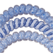 blue hairties on white background