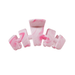 Pink and white marbled candy on a white background