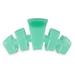 green hair clip against white background