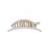 White hair clip with wooden center on a white background