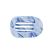 Marble-patterned hair clip with blue and white swirls on a white background