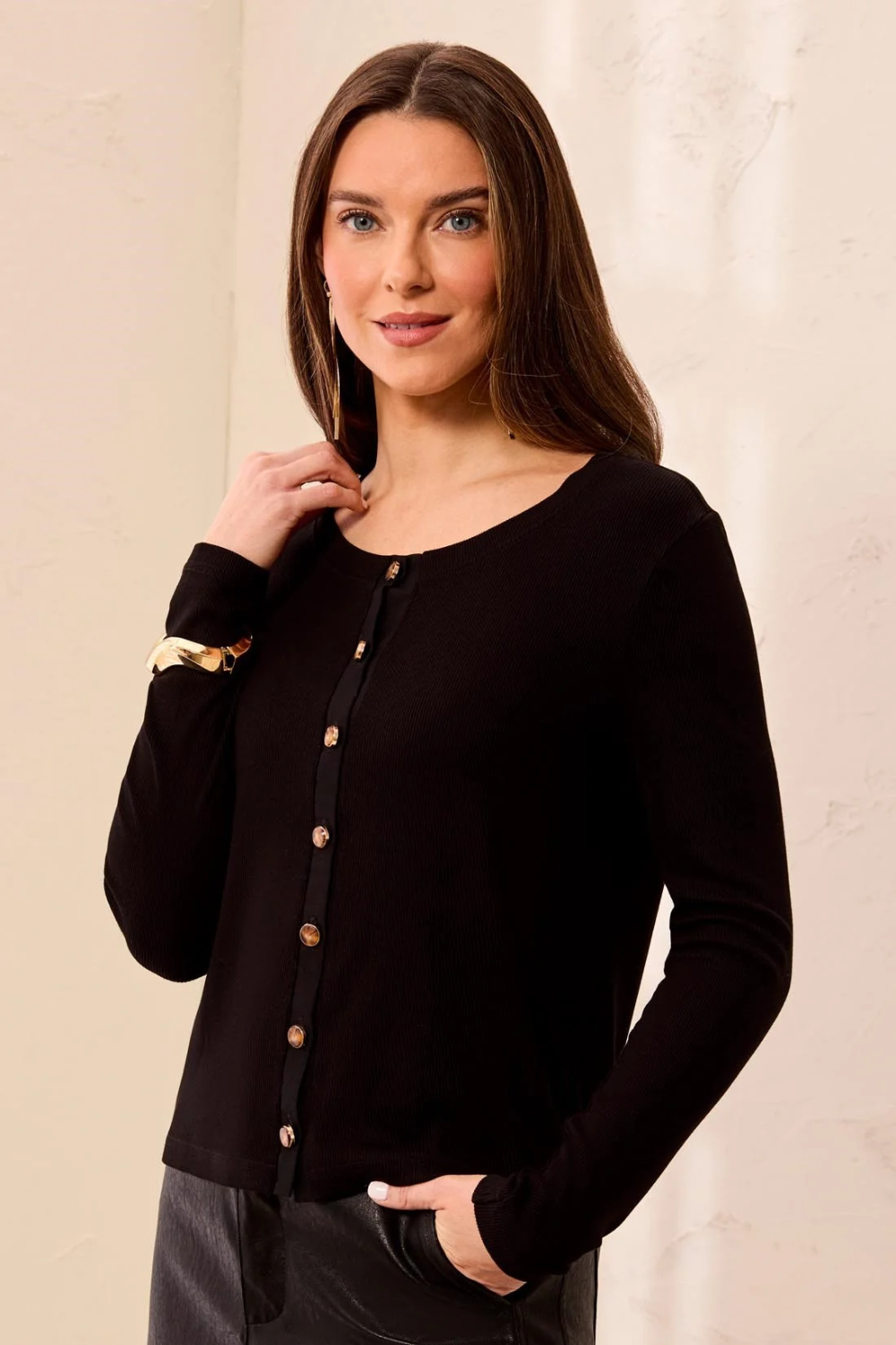 Tribal Wear Two Ways Top/Cardi- Black