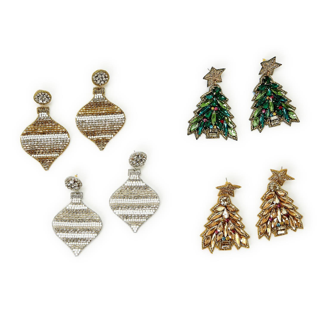 Two's Company Holiday Themed Statement Earrings - The Cottage